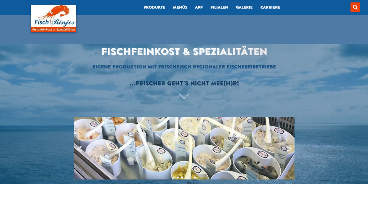 Webseiten-Demo für ein Fischfeinkost Restaurant und Lieferdienst
