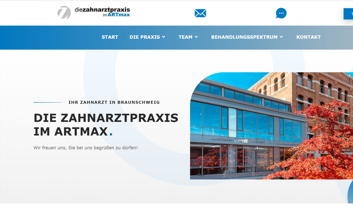 Zahnarztpraxis im ARTMAX in Braunschweig - Relaunch